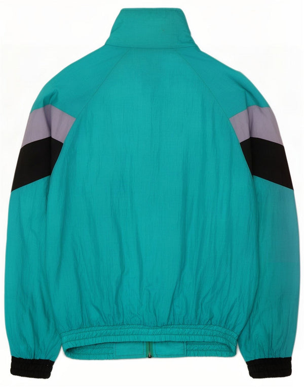 Vintage Mens Tracksuit Top Jacket Large Blue Colourblock