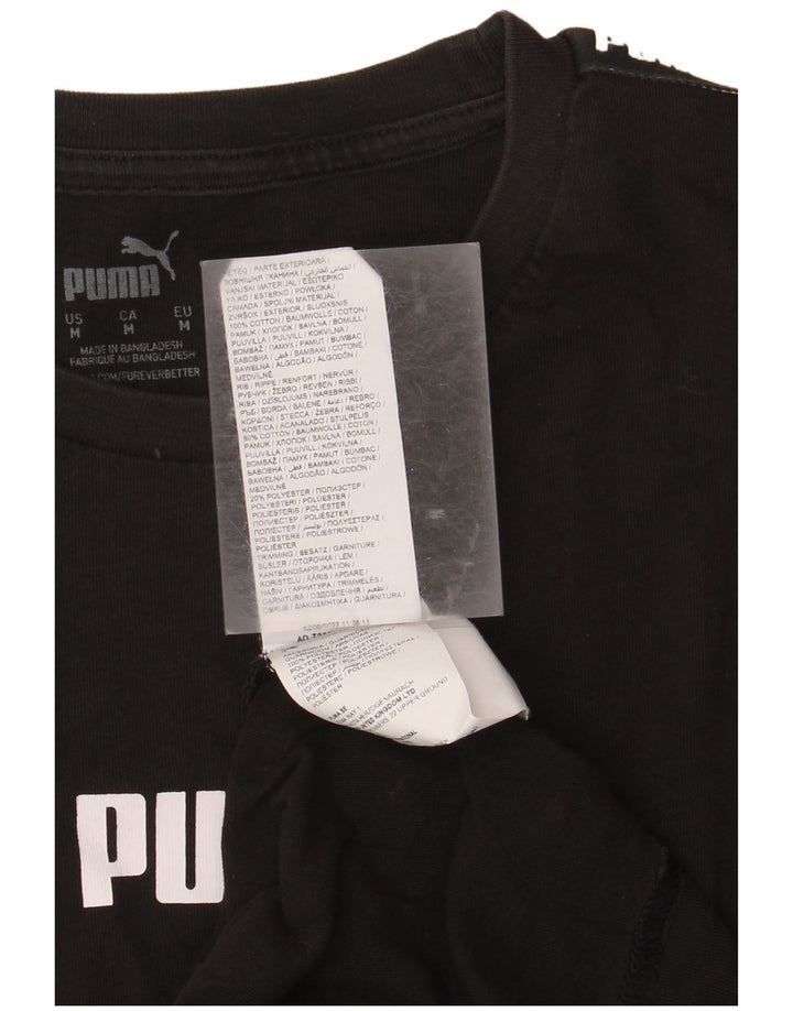 Męska koszulka z grafiką PUMA, średnia czarna bawełniana