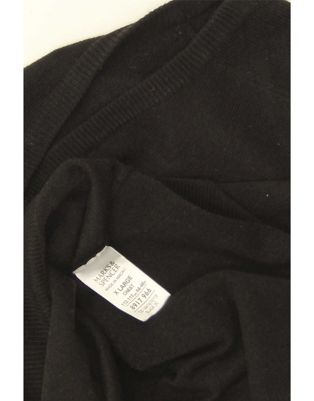Marks & Spencer Męski sweter z dekoltem w kształcie litery V, XL, czarny, akrylowy