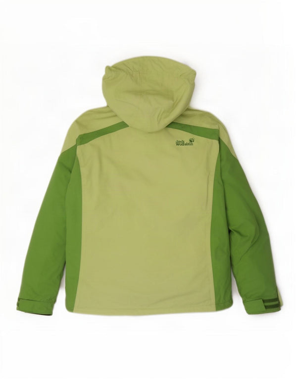Damska kurtka wiatrówka z kapturem Jack Wolfskin UK 14/16, duża zielona
