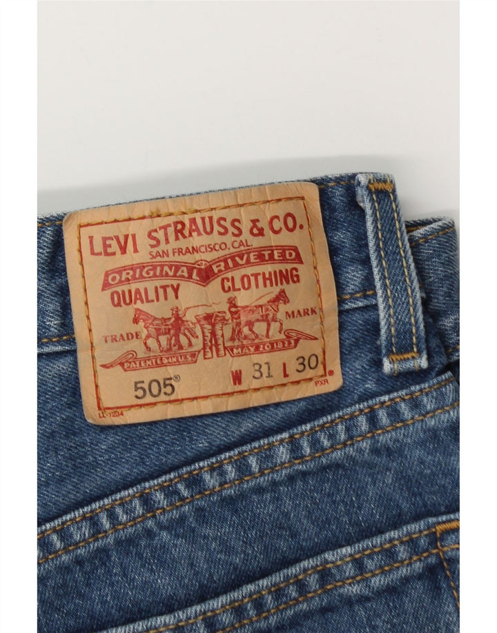 Męskie jeansy Levi's 505 o regularnym kroju W31 L28 Niebieska bawełna