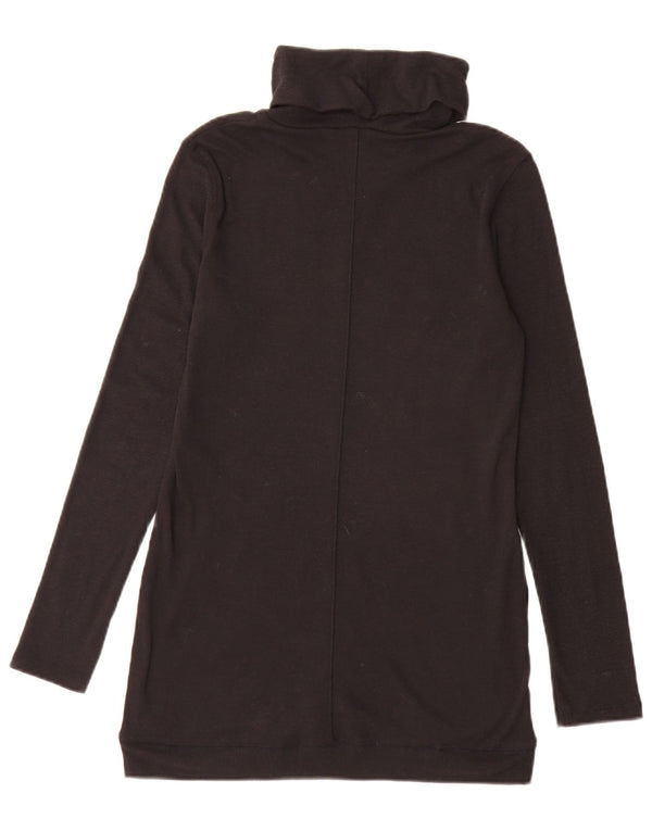 Marks & Spencer Damski sweter z długim rękawem i wywijanym dekoltem, UK 10, mały, czarny