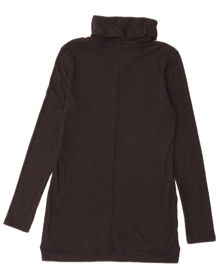 Marks & Spencer Damski sweter z długim rękawem i wywijanym dekoltem, UK 10, mały, czarny