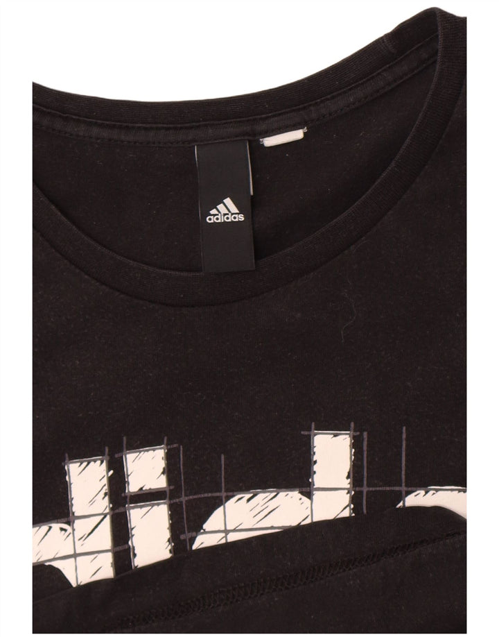 Męska koszulka z grafiką Adidas, duża, czarna