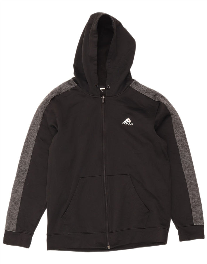 Męski sweter Adidas Climalite Zip z kapturem i średnim czarnym kolorem