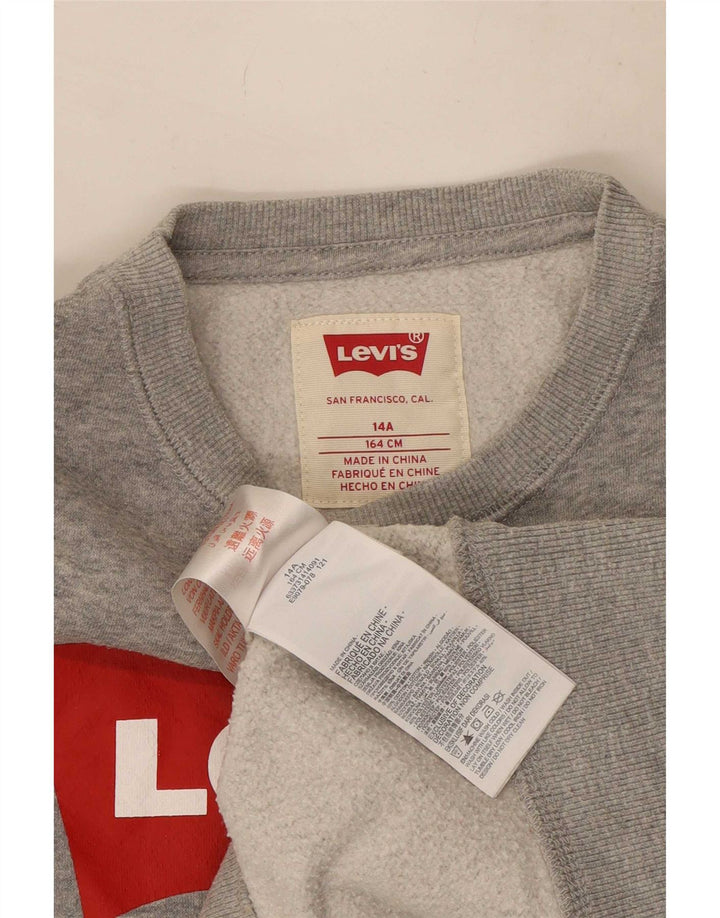 Bluza chłopięca Levi's z grafiką, 13-14 lat, szara, nakrapiana bawełna