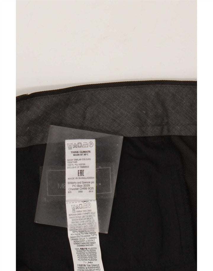 Męskie spodnie garniturowe Marks & Spencer o regularnym kroju W38 L25, szary poliester