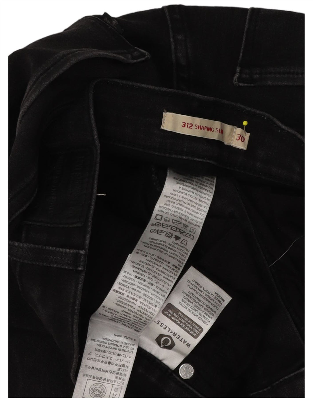 Damskie jeansy Levi's 312 Shaping W30 L28 Czarna bawełna