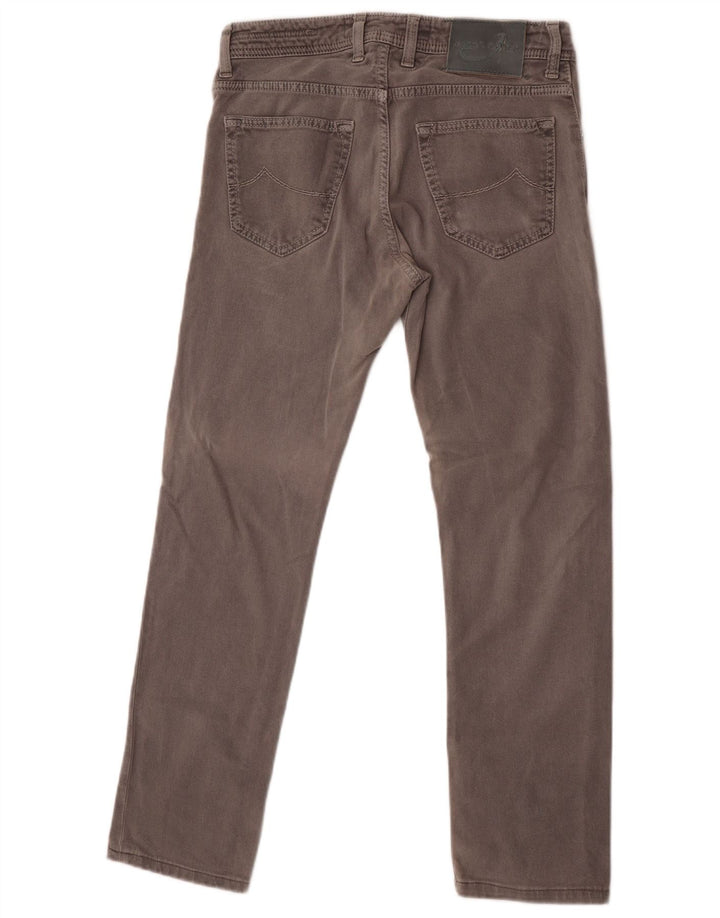 Jacob Cohen Męskie proste dżinsy W31 L30 Szara bawełna