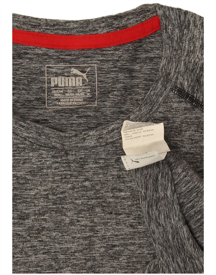 T-shirt męski Puma Top, średni szary, nakrapiany poliester