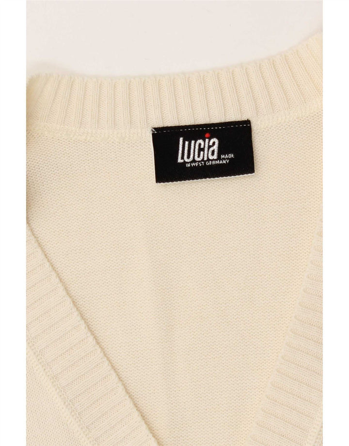 Sweter damski Lucia Cardigan UK 14 Średni złamany biały poliakryl