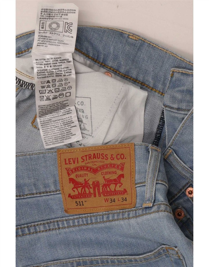 Damskie jeansy Levi's 511 Slim W34 L27 Niebieska bawełna