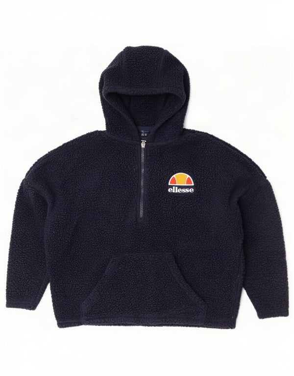 Damski sweter z kapturem, oversize, polarowy Ellesse UK 8, mały, granatowy