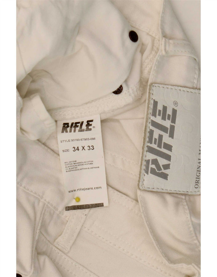 Damskie proste dżinsy Rifle W34 L28 Biała bawełna