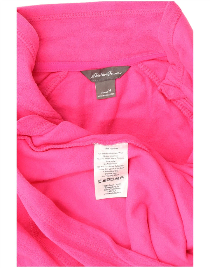 Damski sweter polarowy Eddie Bauer z zamkiem błyskawicznym UK 14, średni różowy poliester