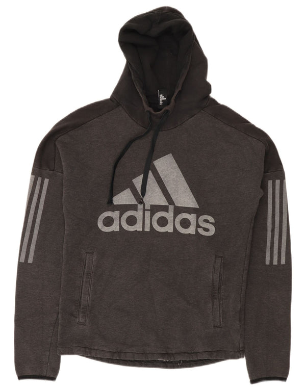 Męska bluza z kapturem Adidas Graphic XS Szara bawełna z blokami kolorów