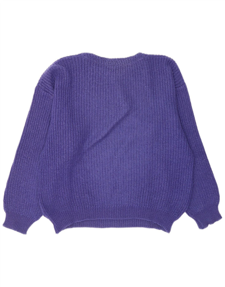 Męski sweter oversize Piu Verona z okrągłym dekoltem IT 50, średni fiolet