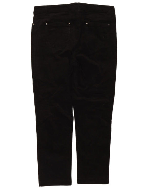 Spodnie damskie John Lewis Slim sztruksowe UK 18 2XL W38 L30 Czarna bawełna