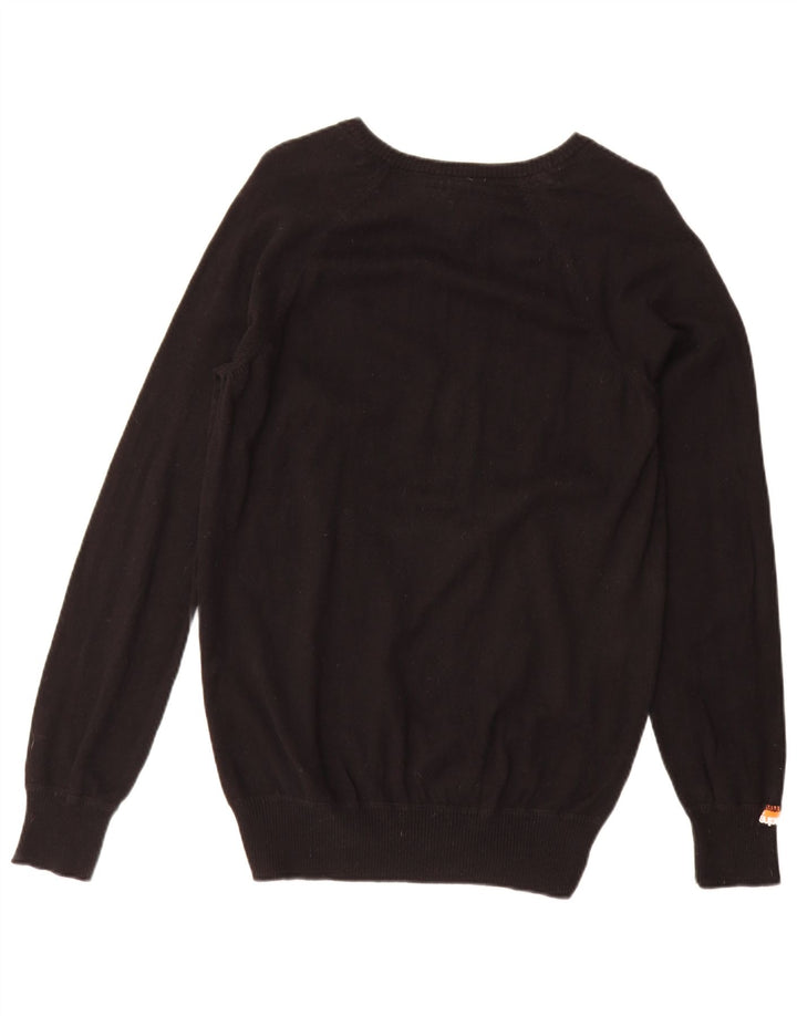 Męski sweter Superdry z dekoltem w kształcie litery V, duży, czarny, bawełniany