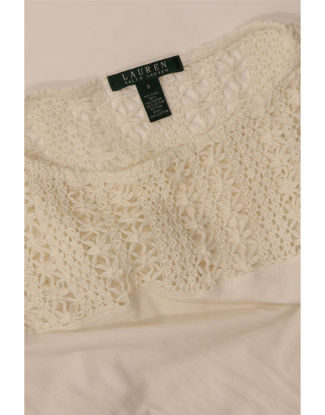 Bluzka damska RALPH LAUREN Top UK 10 Small, biała, bawełniana