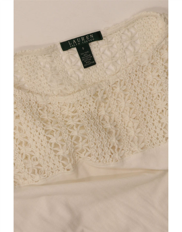 Bluzka damska RALPH LAUREN Top UK 10 Small, biała, bawełniana