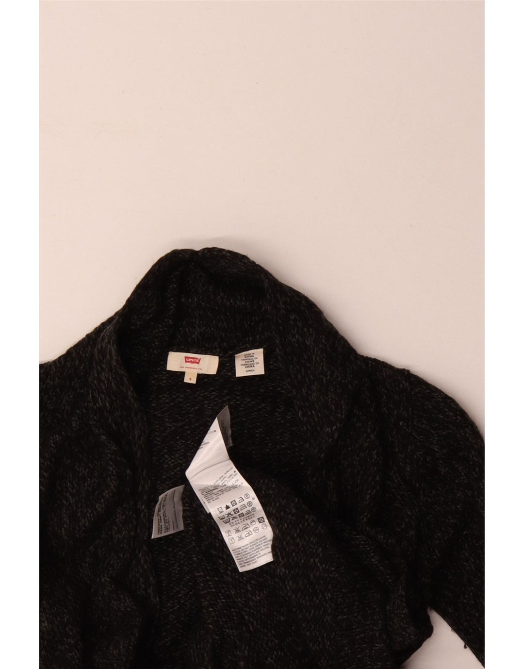 Damski sweter oversize LEVI'S UK 10, mały, szary, nakrapiany akryl