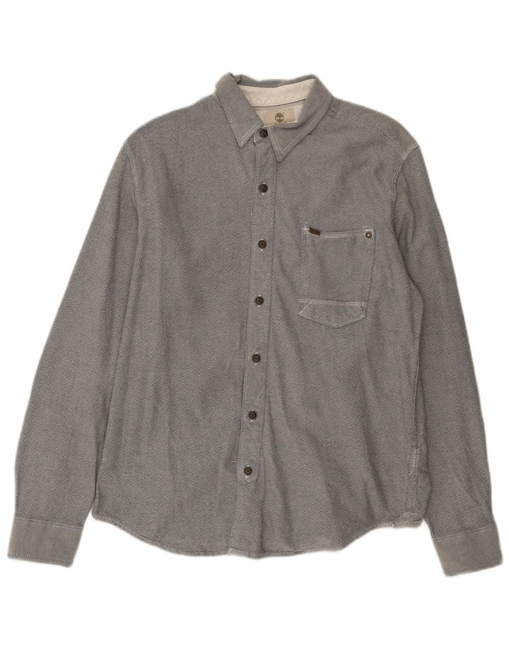 Koszula męska Timberland Slim Fit, średnioszara, bawełniana