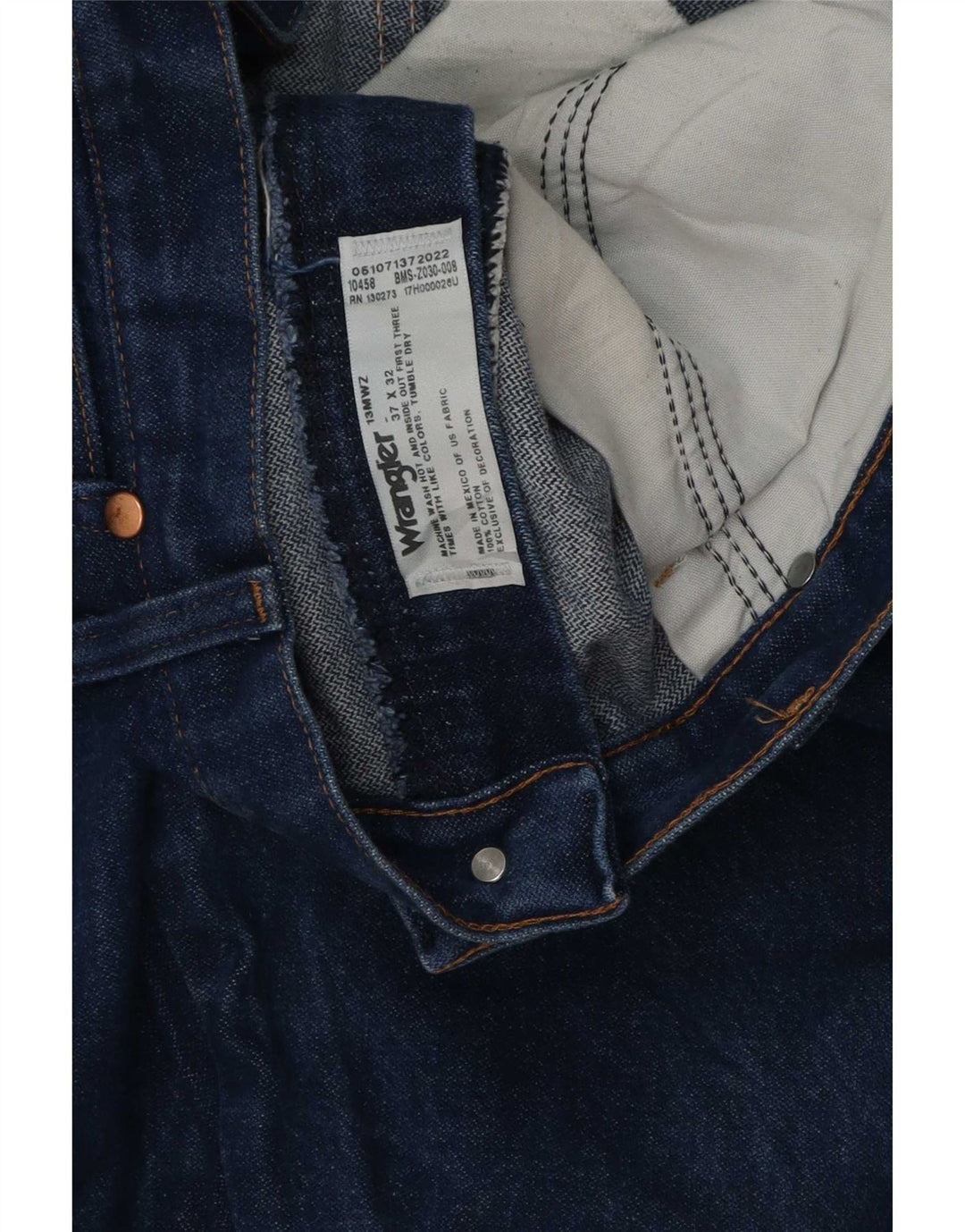 Męskie proste dżinsy Wrangler W37 L32 Niebieskie bawełniane