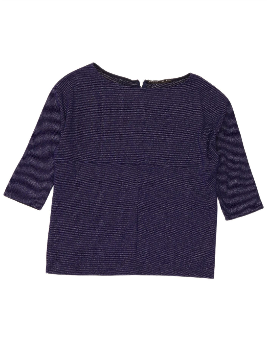 Damski top Zara z rękawem 3/4, UK 16, duży, granatowy, poliester