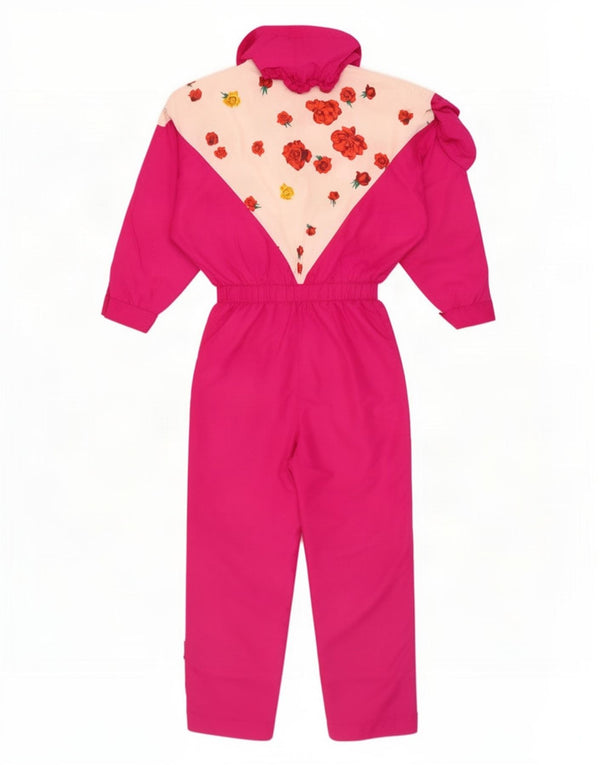 Outrage Womens Hooded Oversized Ski Jumpsuit UK 14 Large Pink Floral Nylon