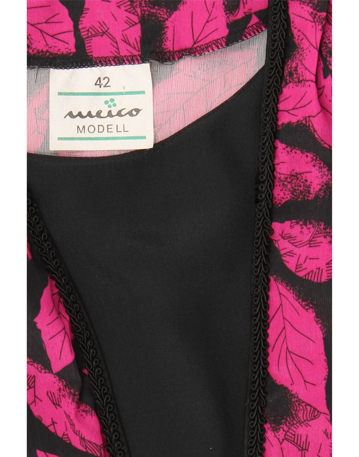 MEICO Womens Long Sleeve Blouse Top IT 42 Medium Pink Floral Polyester Vintage Meico and Second-Hand Meico from Messina Hembry 