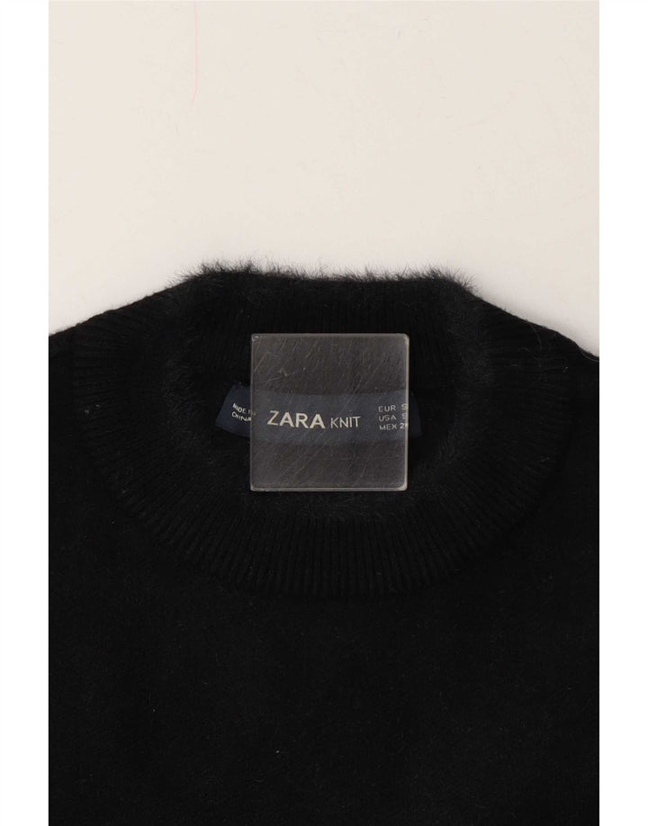 Damski krótki top Zara z krótkim rękawem UK 10, mały czarny