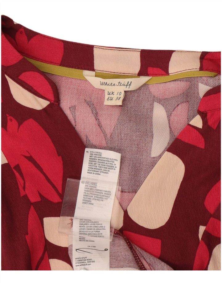 Damska bluzka oversize White Stuff Top UK 10 Small Burgund Geometric