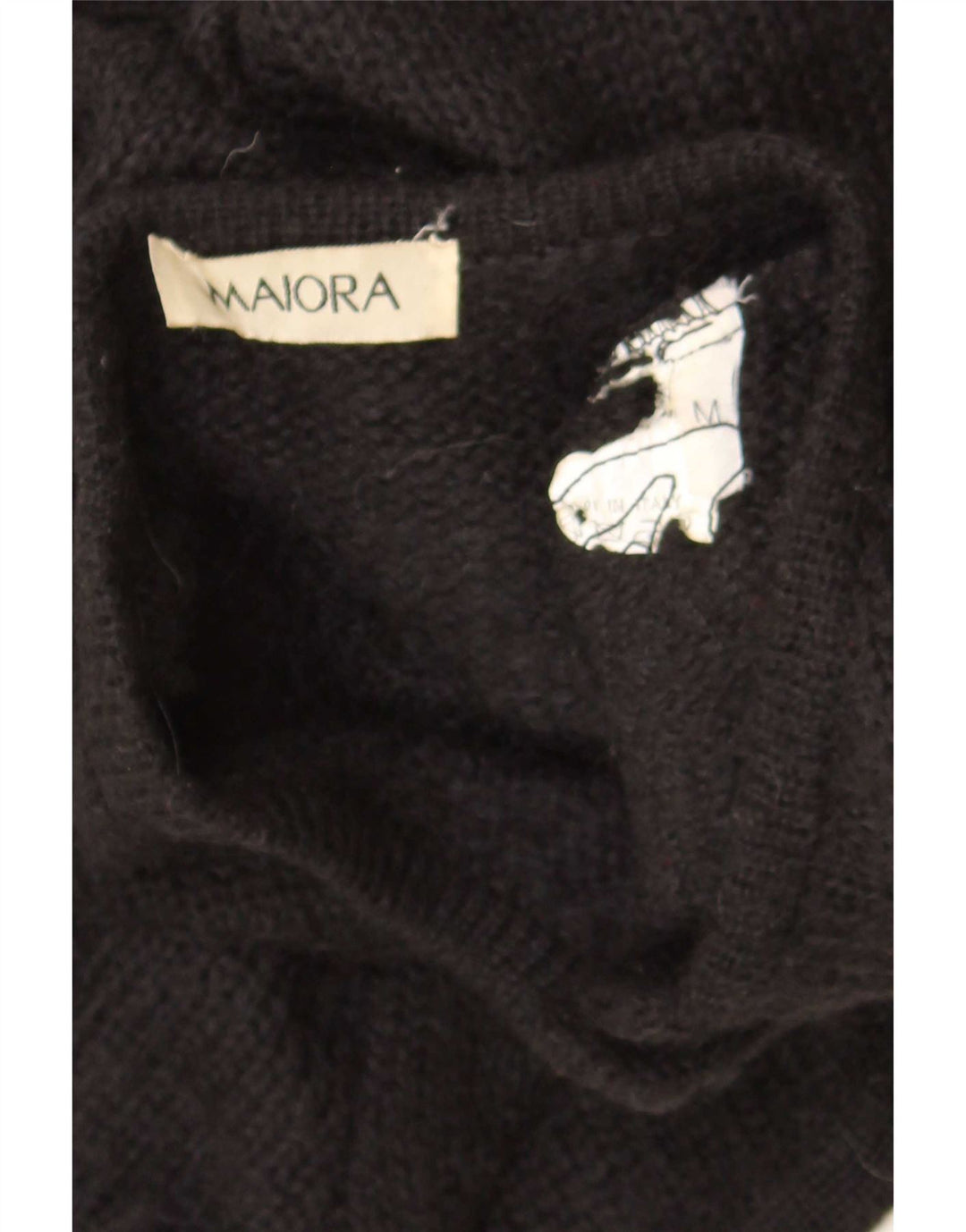 Sweter damski w stylu vintage, UK 14, średni czarny w kwiaty
