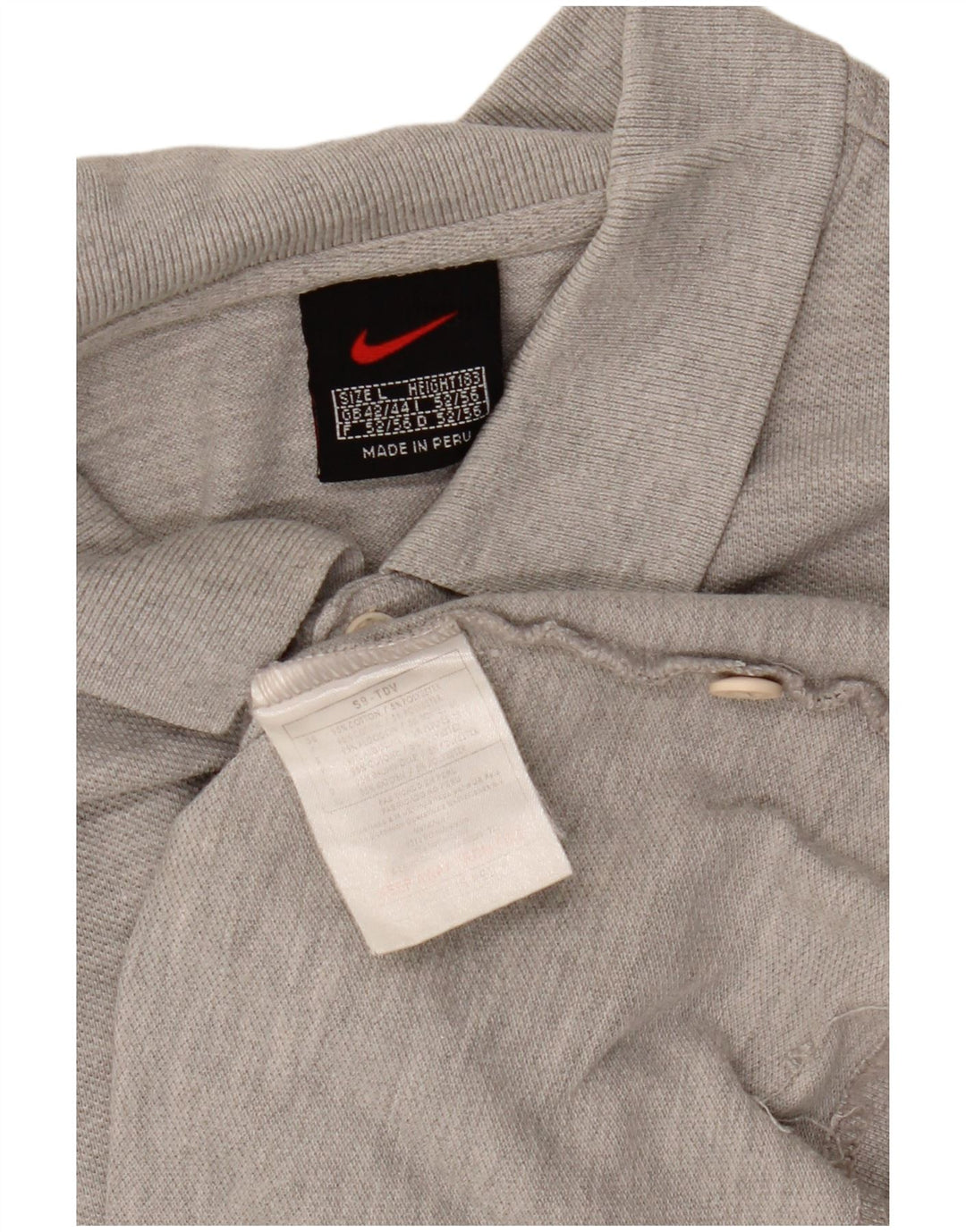 Męska koszulka polo Nike UK 44/46, duża, szara bawełna
