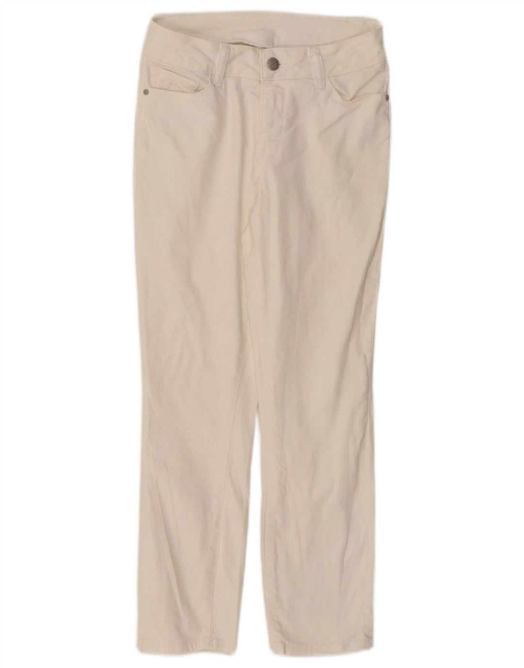 CREW CLOTHING Damskie jeansy z niskim stanem, przycięte UK 8, małe, W26 L23, białe