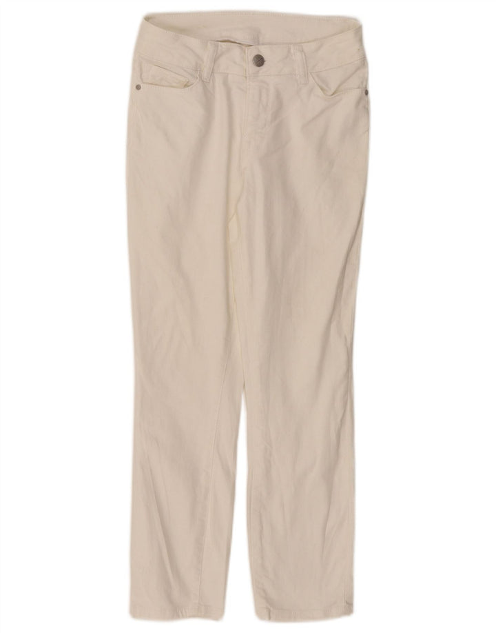 CREW CLOTHING Damskie jeansy z niskim stanem, przycięte UK 8, małe, W26 L23, białe