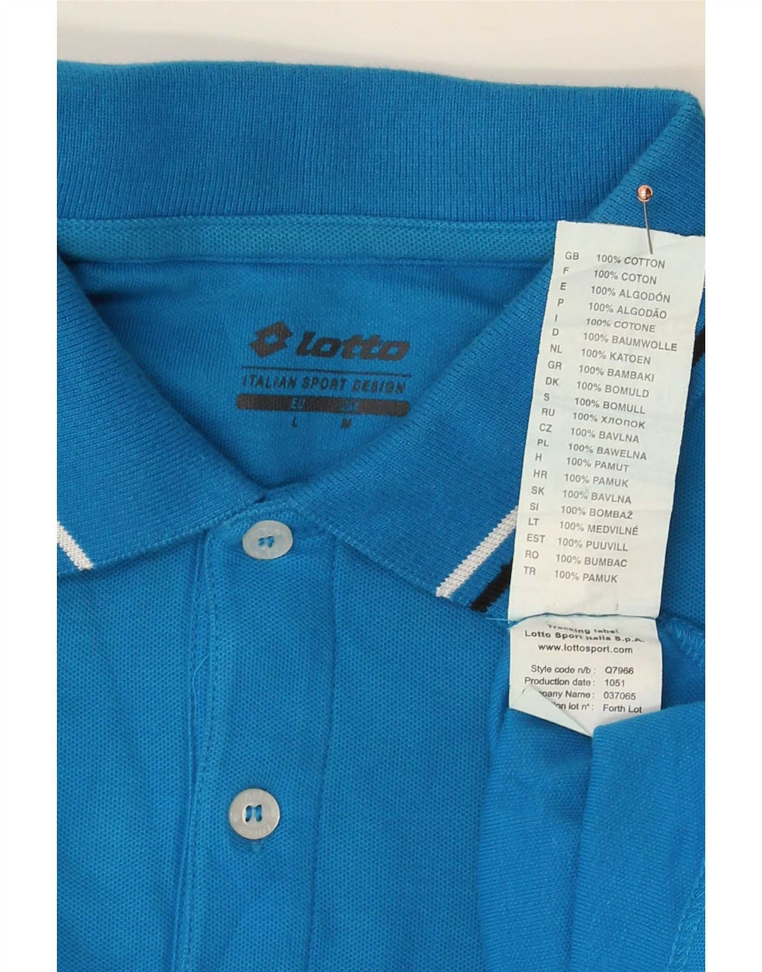 Męska koszulka polo Lotto, duża, niebieska, bawełniana w paski
