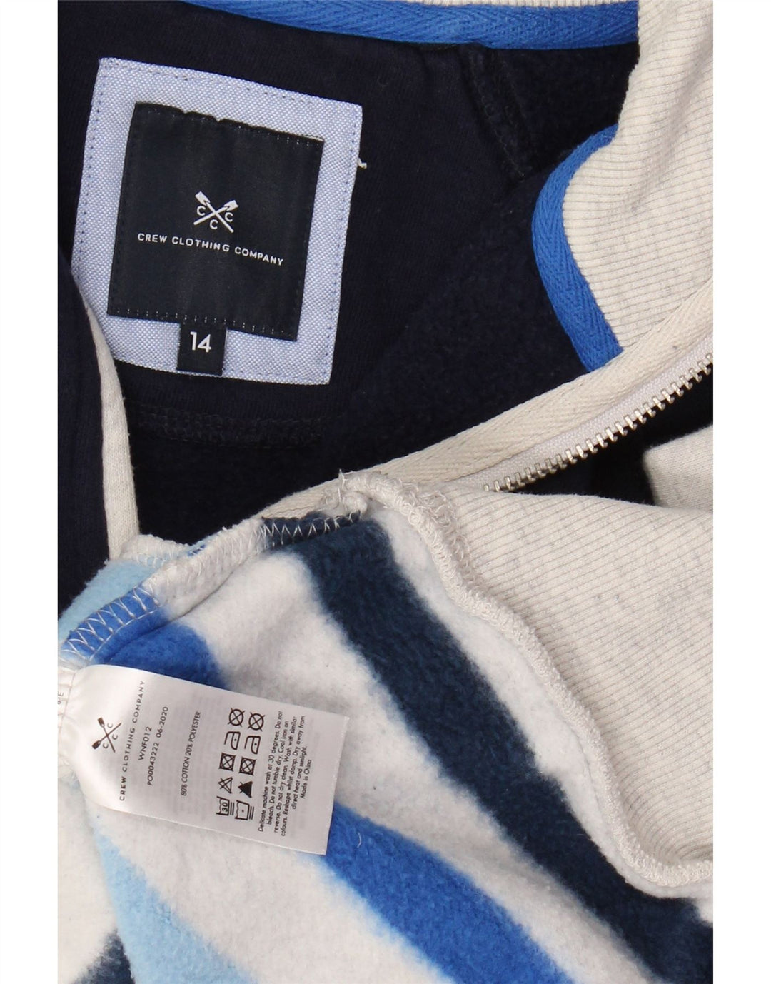 CREW CLOTHING Damska bluza dresowa UK 14, duże, wielokolorowe paski