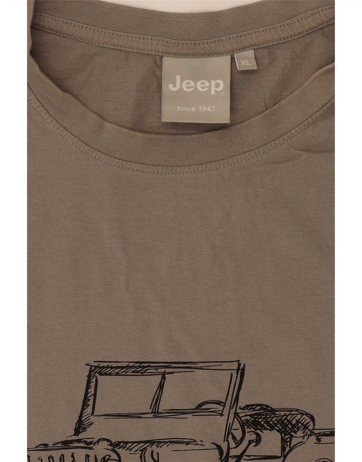 Męski T-shirt z grafiką Jeep XL, szary