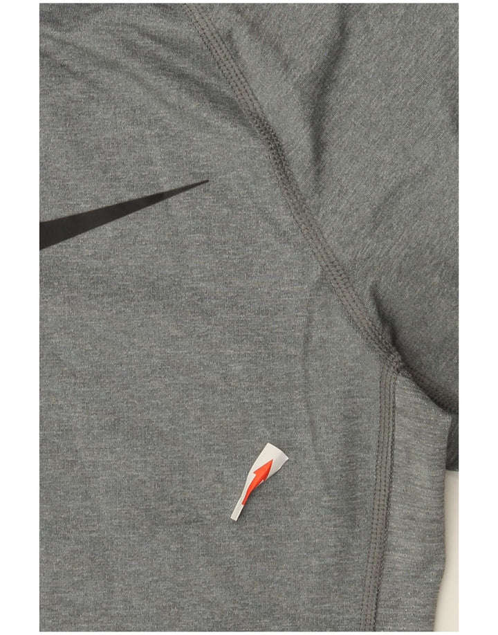Męska koszulka Nike Dri Fit z długim rękawem, średnioszara, poliestrowa