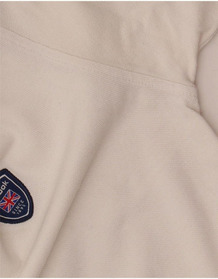 Męska koszulka polo Reebok, duża, biała, bawełniana