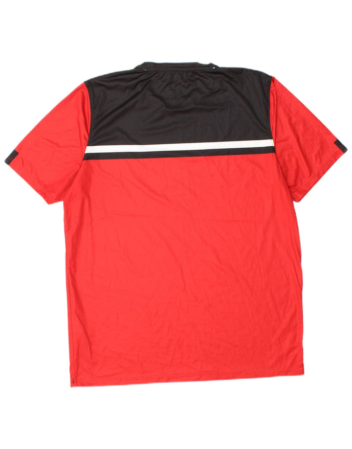 Męski T-shirt z grafiką UNDER ARMOUR, duży, czerwony, poliestrowy blok kolorów