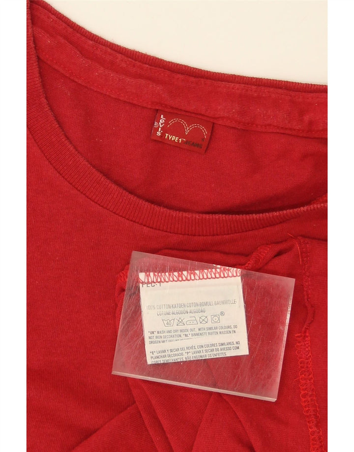 LEVI'S Mens Graphic T-Shirt Top Small Red Cotton Vintage Levi's and Second-Hand Levi's from Messina Hembry 