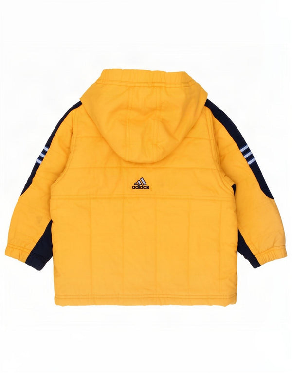Adidas Baby Boys Graphic Wyściełana kurtka 18-24 miesięcy Żółta, z blokami kolorów