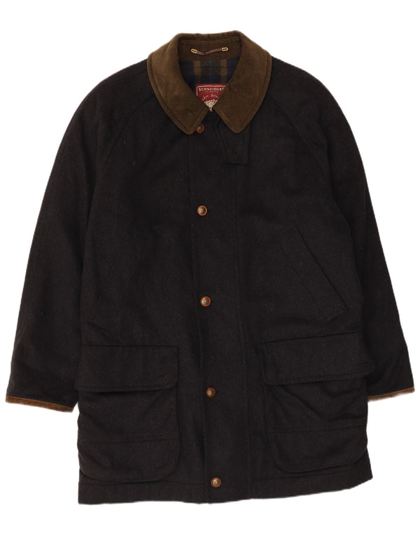 Schneiders Mens Overcoat EU 48 Medium Navy Blue Polyamide