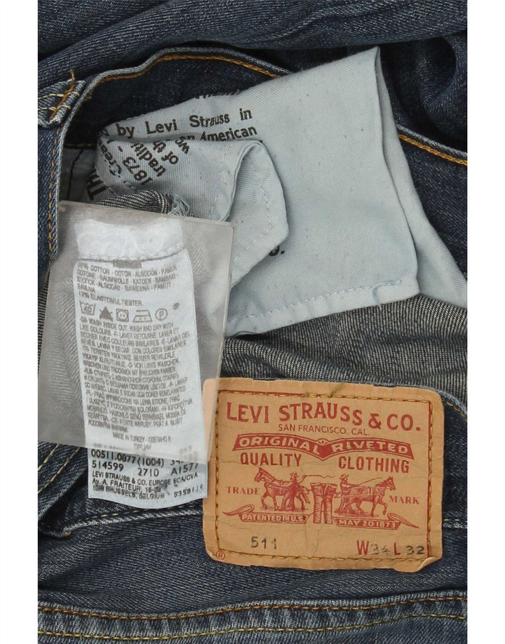 Damskie jeansy Levi's 511 Slim W34 L32 Niebieskie bawełniane