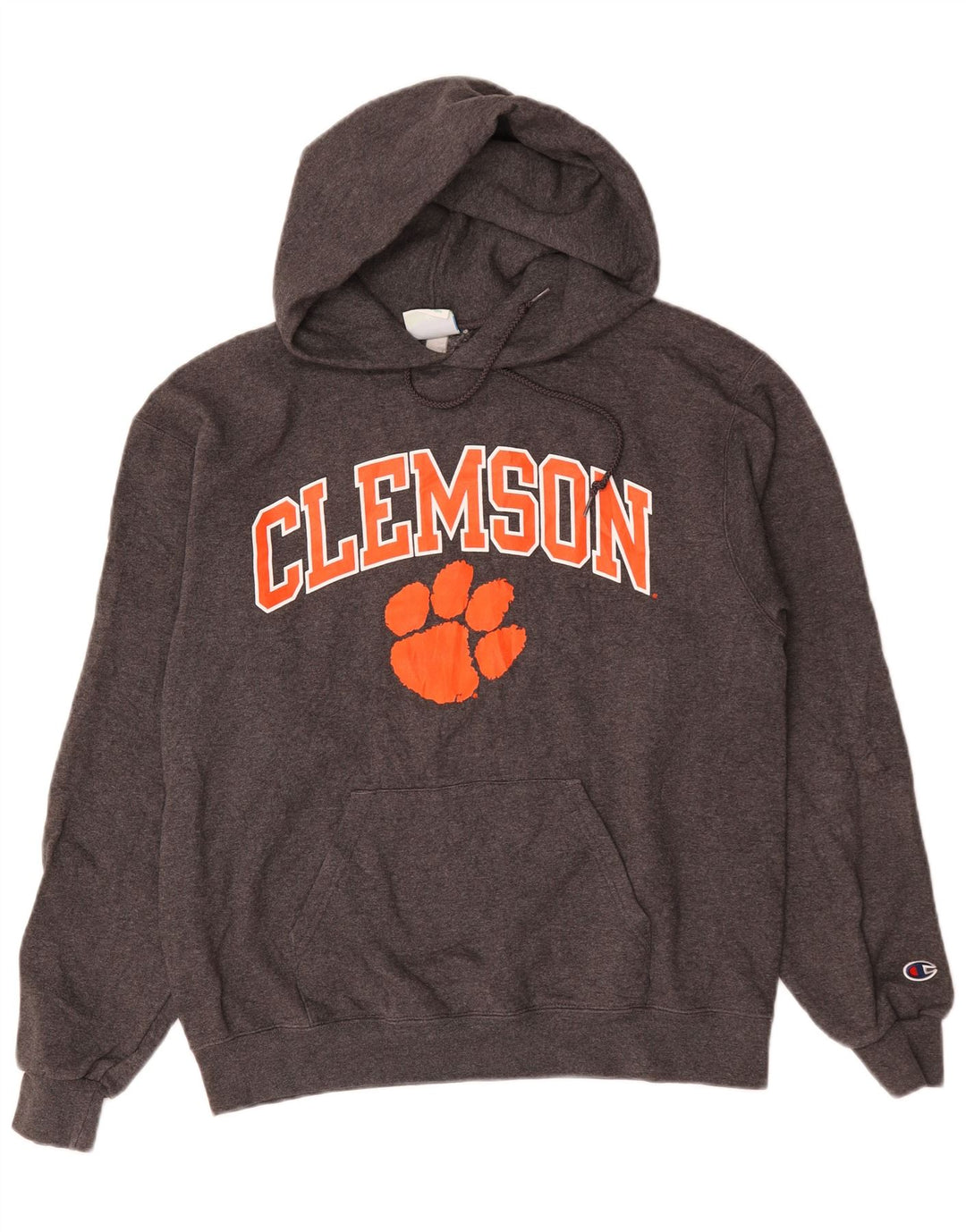 Męski sweter z kapturem Champion Clemson Graphic, średnioszary, bawełniany