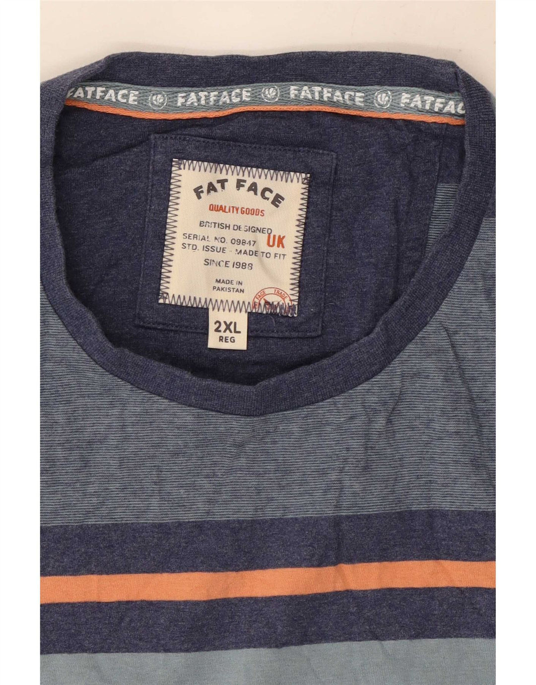 T-shirt męski Fat Face Top 2XL w niebieskie paski