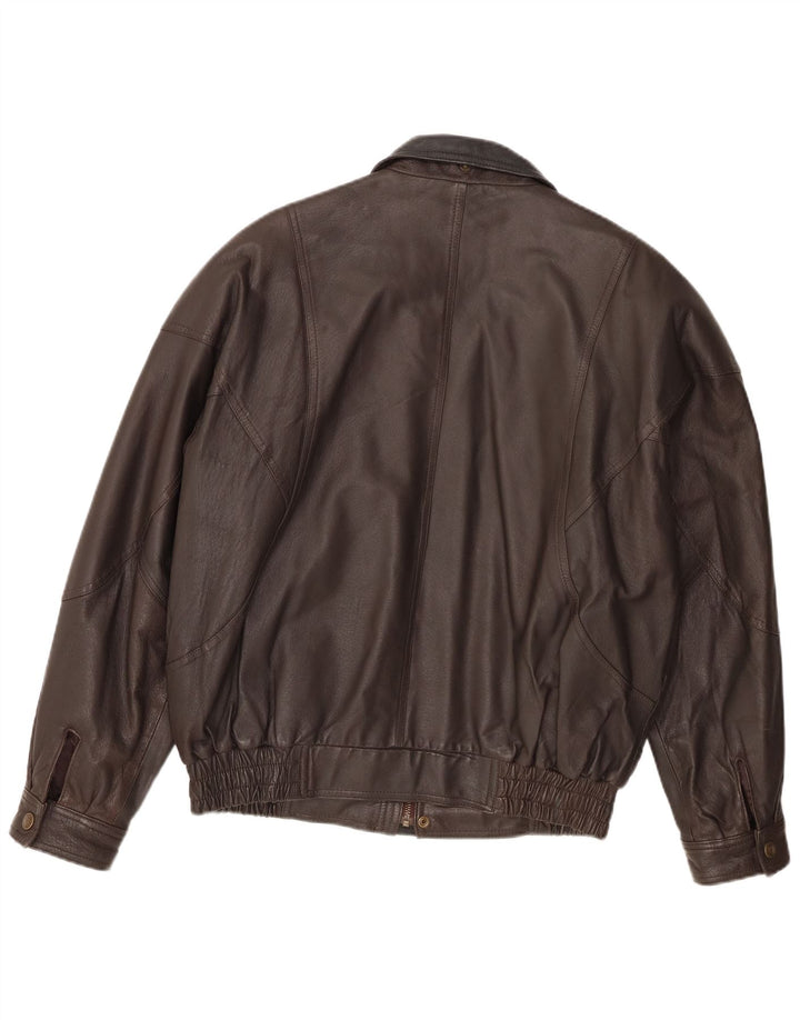 Męska kurtka skórzana zmęczeniowa UK 38 Średniobrązowa skóra